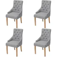 vidaXL Chaises de salle à manger 4 pcs. Tissu gris clair