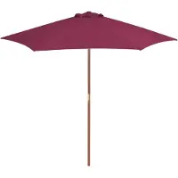 vidaXL Parasol avec mât en bois 270 cm rouge bordeaux