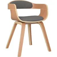 vidaXL Chaise de salle à manger gris clair bois courbé et tissu