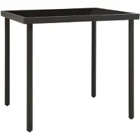 vidaXL Table de jardin à manger anthracite 80x80x72 cm verre et acier