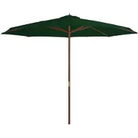 vidaXL Parasol avec mât en bois 350 cm vert