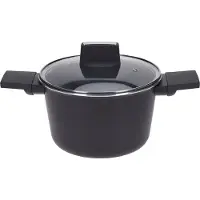 Excellent houseware Poêle à frire - Stew avec couvercle - 20 cm - Noir