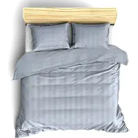 De Witte Lietaer Housse de couette en satin de coton Zygo - Format hôtel - 260 x 240 cm - Bleu