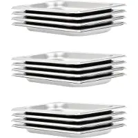 vidaXL Récipients Gastronorm 12 pcs. GN 1/4 20 mm acier inoxydable