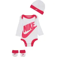 Nike Futura Logo Long Sleeve Set 3 Units Blanc 0-6 Months Enfants