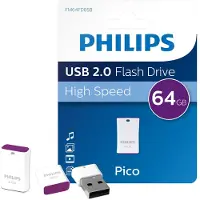 Philips USB 2.0 64GB Pico Edition Magic pourpre