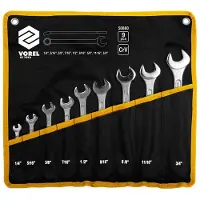 TRIZERATOP Jeu de clés mixtes 14" - 3/4" 9 pièces