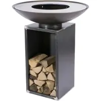 RedFire Barbecue de jardin avec rangement pour bois Onyx 60 cm Noir