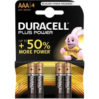 Duracell Plus Power alkaline AAA-batterijen 4 stuks
