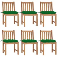 vidaXL Chaises de jardin 6 pcs. avec coussins teck massif