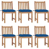 vidaXL Chaises de jardin 6 pcs. avec coussins teck massif