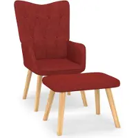 vidaXL Fauteuil relax avec pouf vin rouge Tissu
