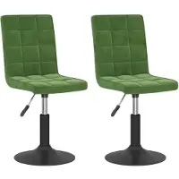 vidaXL Chaise de salle à manger 2 pcs. Pivotant Vert foncé Velours