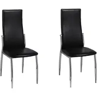 vidaXL Chaise de salle à manger 2 pcs. noir similicuir