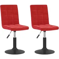 vidaXL Chaise de salle à manger 2 pcs. Pivotantes vin rouge velours