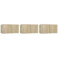 vidaXL Meubles TV suspendus 3 pièces chêne Sonoma 60x30x30 cm