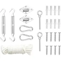 vidaXL Set de 9 accessoires pour voile d'ombrage en acier inoxydable