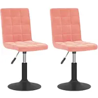 vidaXL Chaise de salle à manger 2 pcs. Pivotant Rose Velours