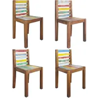 vidaXL Chaises de salle à manger 4 pcs. Vieux bois massif