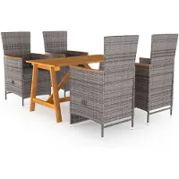 vidaXL Ensemble de jardin 5 pièces Gris