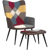 vidaXL Fauteuil relax avec pouf Patchwork Tissu
