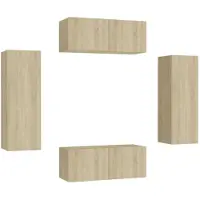 vidaXL Ensemble de 4 meubles TV en bois composite chêne Sonoma
