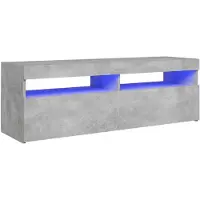 vidaXL Armoire TV avec éclairage LED gris béton 120x35x40 cm
