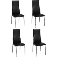 vidaXL Chaise de salle à manger 4 pcs. noir similicuir