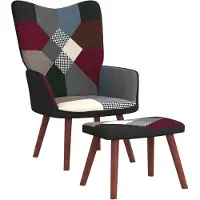 vidaXL Chaise de relaxation avec repose-pied Patchwork Tissu