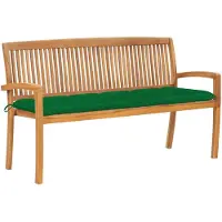 vidaXL Banc de jardin empilable avec support 159 cm bois massif teck