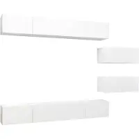 vidaXL Ensemble de 6 meubles TV blanc en bois composite