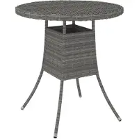 vidaXL Table de jardin Gris 70x70x73 cm Poly rotin