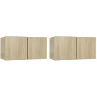 vidaXL Meubles TV suspendus 2 pièces chêne Sonoma 60x30x30 cm
