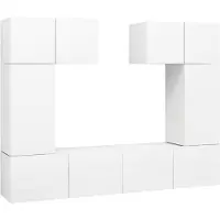 vidaXL Ensemble de 6 meubles TV blanc en bois composite