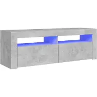 vidaXL Armoire TV avec éclairage LED gris béton 120x35x40 cm