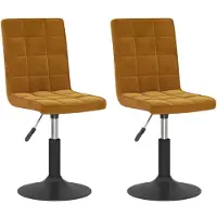 vidaXL Chaise de salle à manger 2 pcs. Pivotant Marron Velours