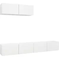 vidaXL Armoires TV 3 pcs. Blanc Bois composite