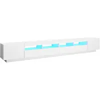 vidaXL Armoire TV avec lampes LED blanc 300x35x40 cm