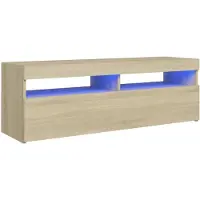vidaXL Armoire TV avec lampes LED Chêne Sonoma 120x35x40 cm