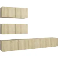 vidaXL Ensemble de 4 meubles TV en bois composite chêne Sonoma