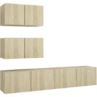 vidaXL Ensemble de 4 meubles TV en bois composite chêne Sonoma