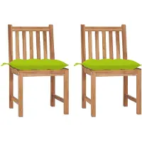 vidaXL Chaises de jardin 2 pcs. avec coussins teck massif