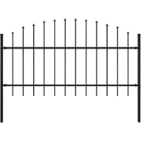 vidaXL Clôture de jardin avec dessus en lance Acier 1,7 m Noir