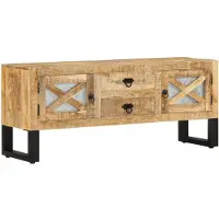 vidaXL Armoire TV 110x30x45 cm Bois de manguier rugueux