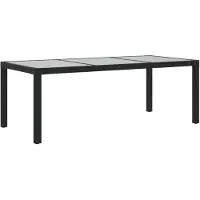 vidaXL Table de jardin - 190x90x75 cm - Verre trempé - Noir