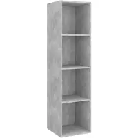 vidaXL Armoire TV murale gris béton 37x37x142,5 cm Bois composite