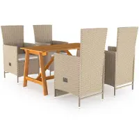 vidaXL Ensemble de jardin 5 pièces Beige