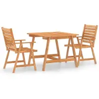 vidaXL Ensemble de jardin 3 pièces en bois massif d'acacia