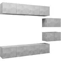 vidaXL Ensemble de 6 meubles TV en bois gris béton