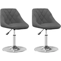 vidaXL Chaise de salle à manger 2 pcs. Pivotant Gris foncé Velours